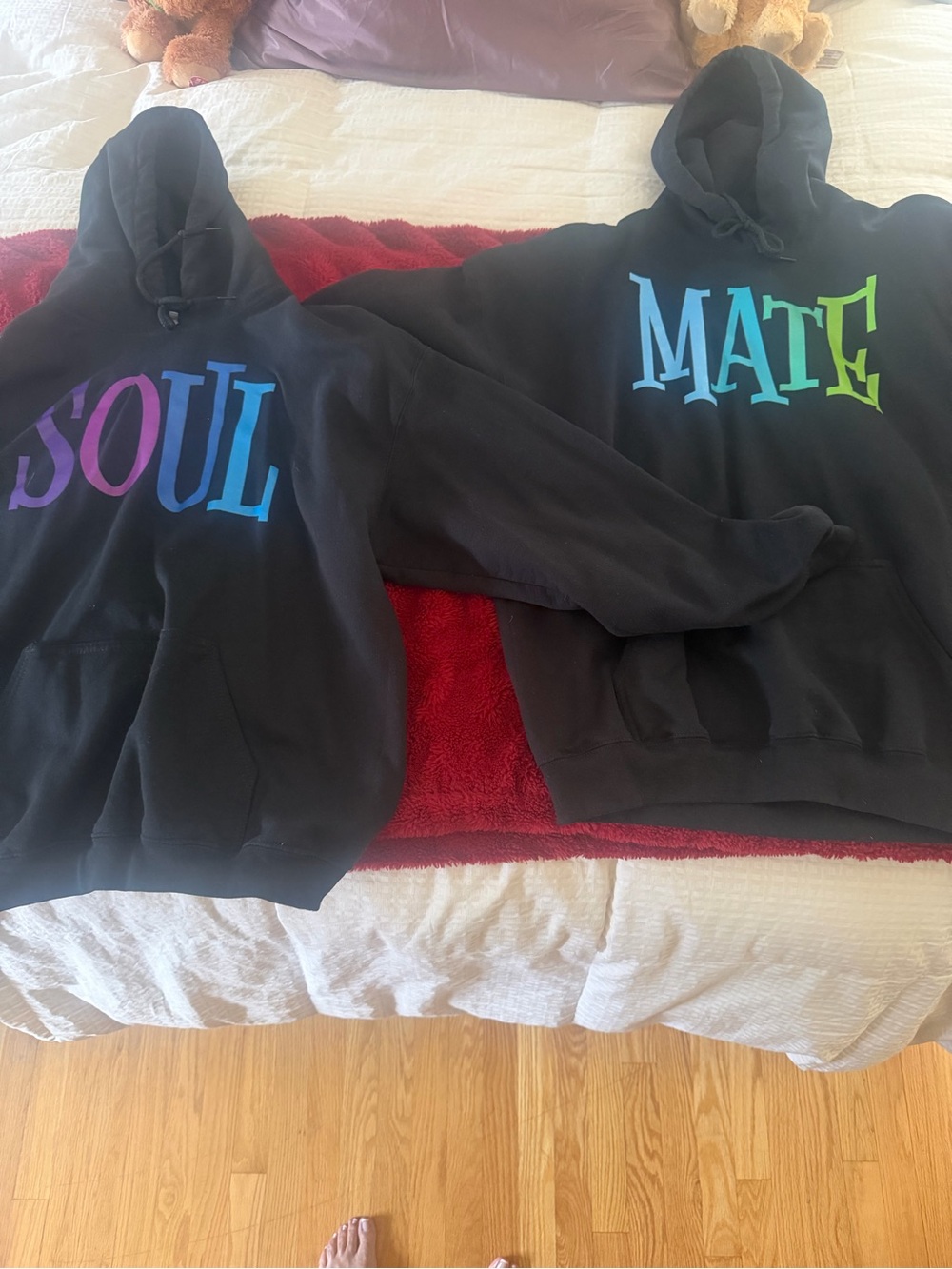 Black Hoodie with SOUL/MATE Gradient Graphics - Unbranded